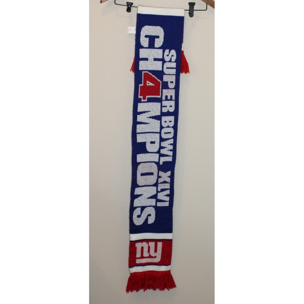 Super Bowl XLVI Champions New York Giants 50" knit scarf fringe football 46